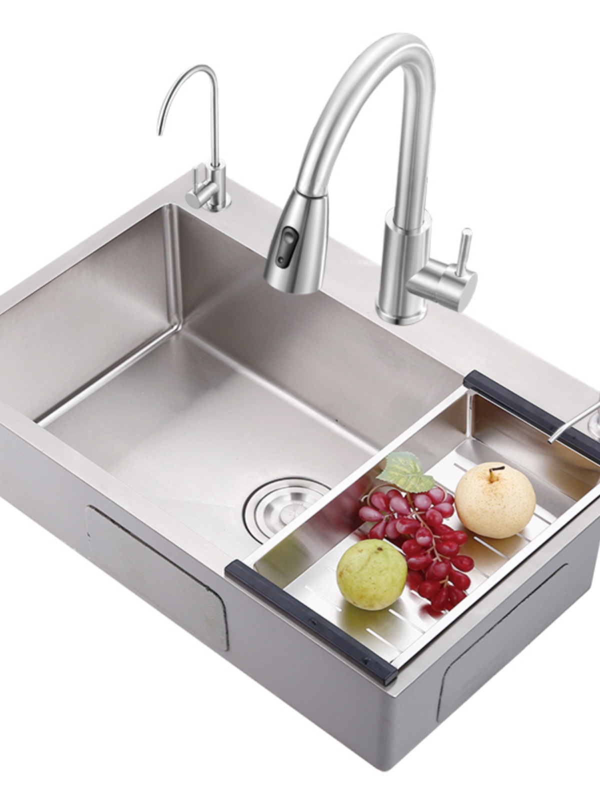 新品厨房304不锈钢手工水槽 拉丝加厚水槽单水槽套餐大单水槽洗菜