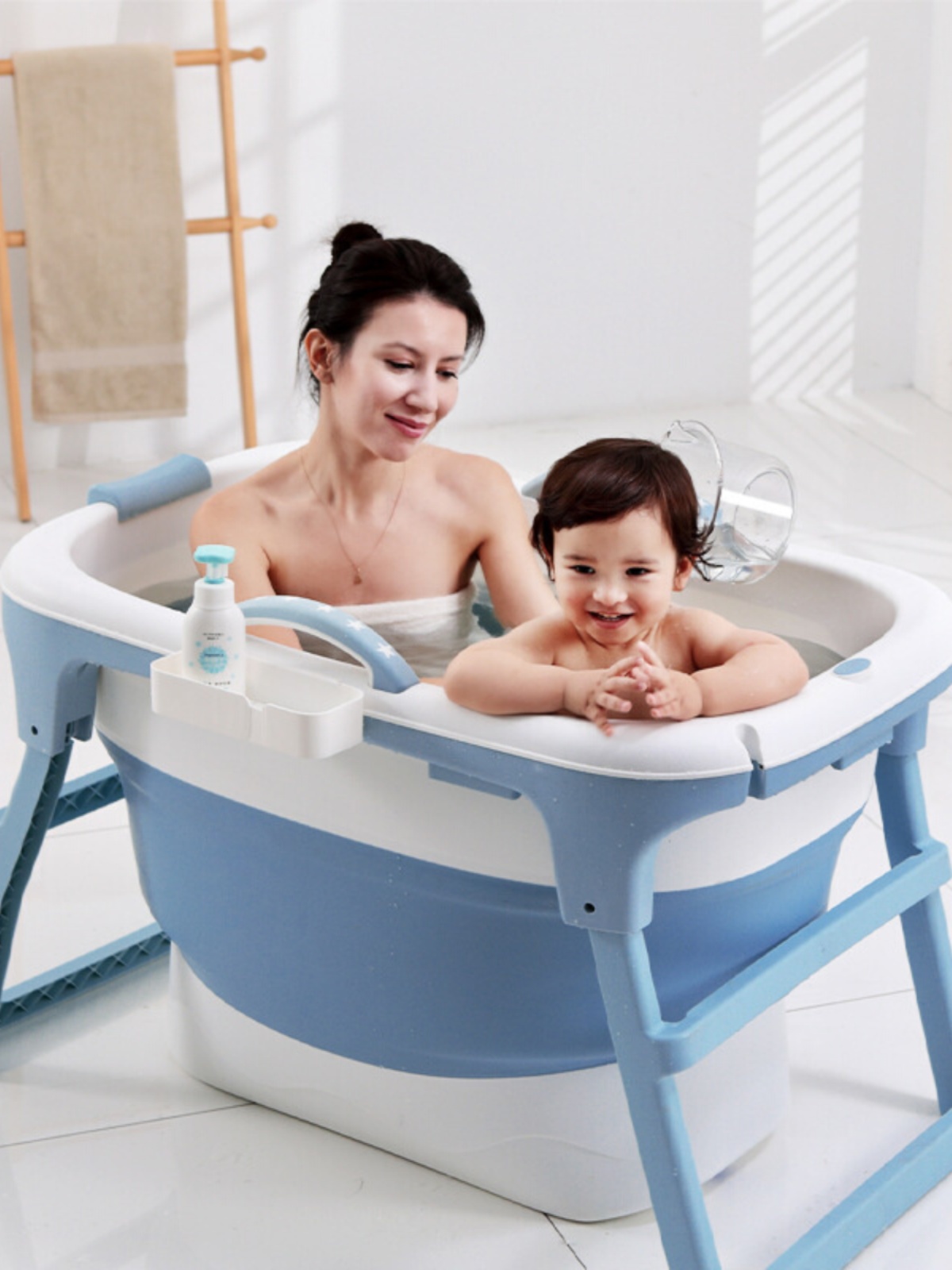 新品成人洗澡桶多功能汗蒸泡澡桶塑料可折叠浴缸成人浴桶全身按摩