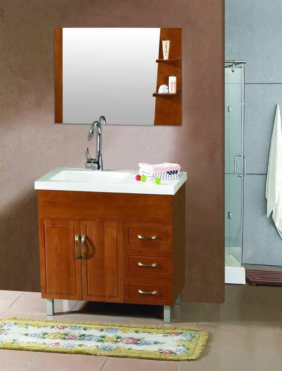 速发欧式美式橡木浴室柜组合实木浴柜洗脸盆柜洗手盆柜洗漱台XM18