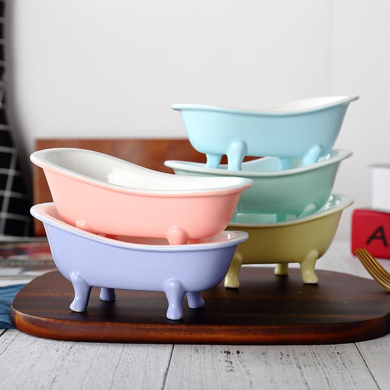 奇奇怪怪的碗陶瓷碗甜品碗创意麦片泡浴碗可爱宠物浴缸零食碗摆件