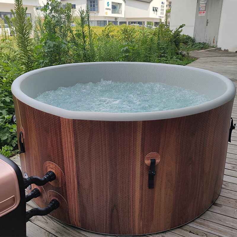室外充气气泡水疗泳池养生浴缸气泡池恒温加热按摩spa水池