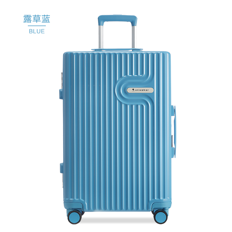 新款uniwalker纯pc铝框拉杆箱万向轮26旅行箱女行李箱小型登机箱2