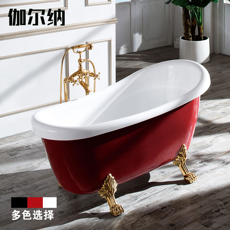 伽尔纳 双层加厚亚克力贵妃浴缸独立式彩色浴缸1.3 1.4 1.5 1.7米