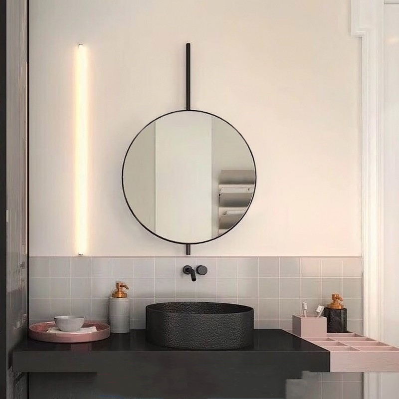 不锈钢北欧浴室镜卫生间挂镜子化妆镜梳妆台洗脸盆镜子壁挂装饰镜