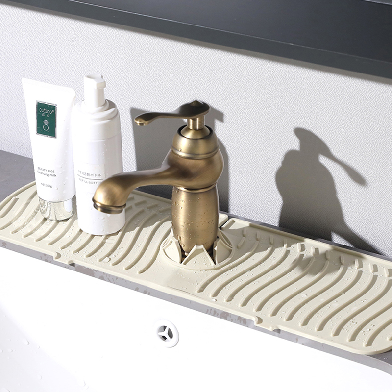 水龙头硅胶防水垫厨房水槽沥水垫防溅水卫浴洗手盆挡水板沥水垫子