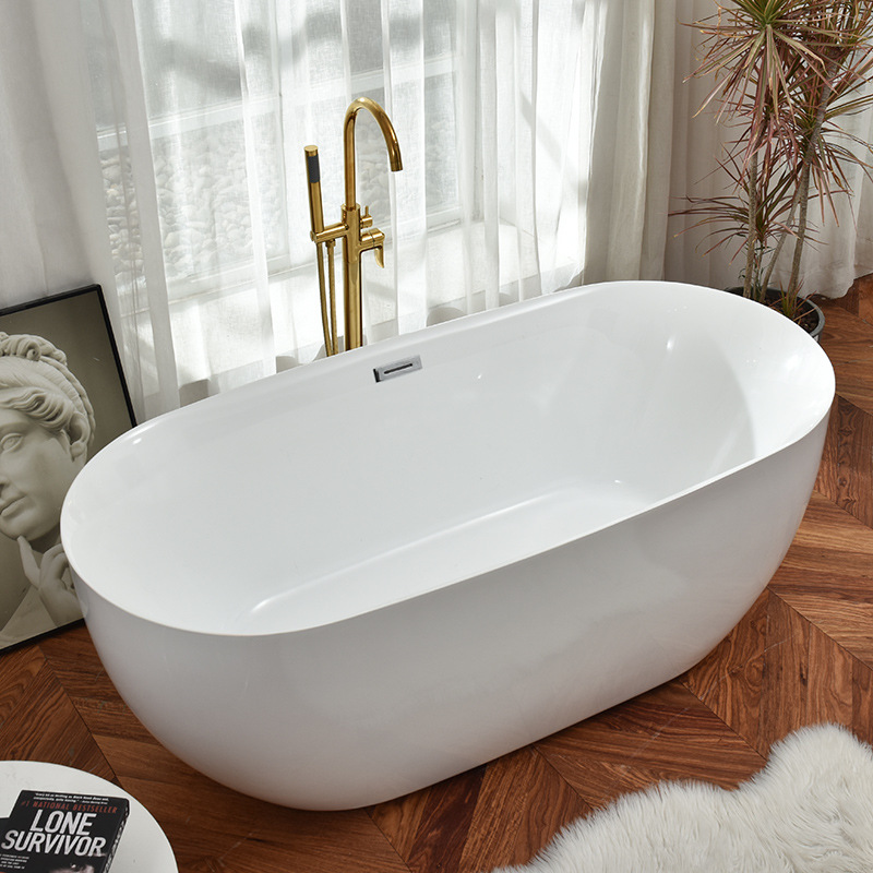 亚克力家用小户型浴缸恒温薄边浴缸独立式可移动无缝一体贵妃浴缸