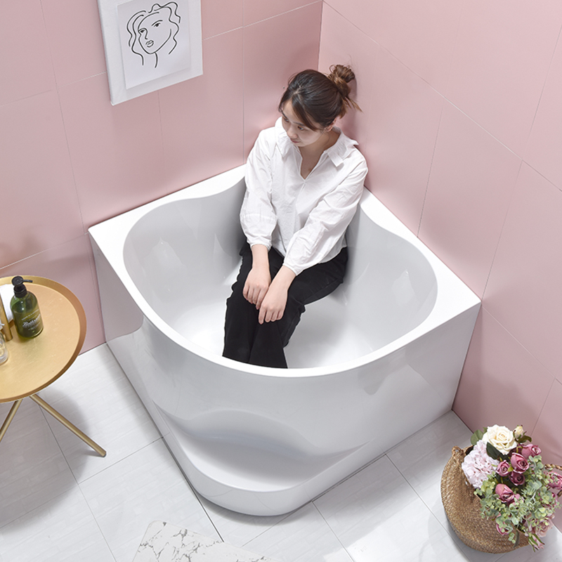欧式扇形三角浴缸小户型家用刀型异形浴缸亚克力切角浴缸定制尺寸