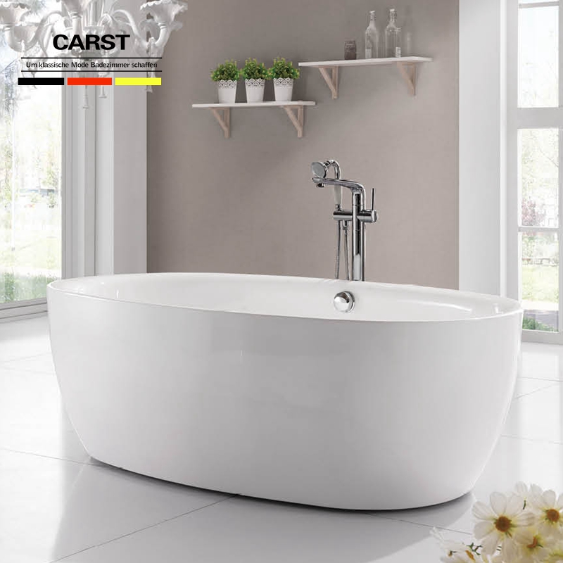 德国CARST卫浴独立式普通浴缸家用亚克力白色浴盆成人大尺寸1米76