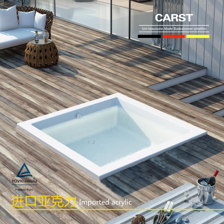 德国CARST卫浴嵌入式亚克力浴缸家用民宿正方形冲浪按摩深泡浴盆