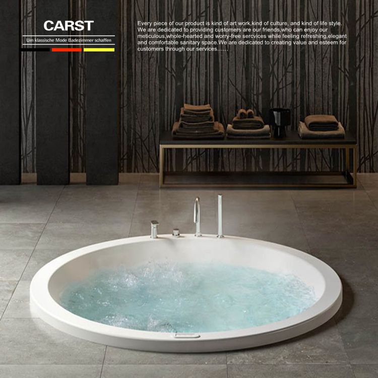 德国CARST卫浴圆形嵌入式按摩浴缸家用亚克力冲浪恒温泡澡洗浴池
