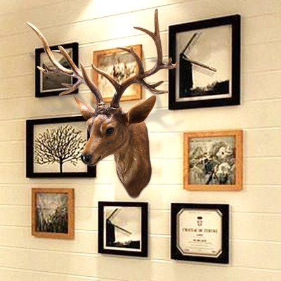 鹿头装饰品北欧风格招财墙面家居动物头壁挂酒吧客厅立体创意背景