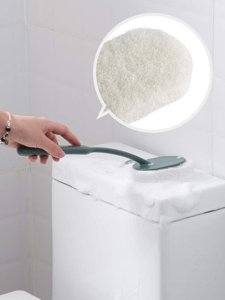 家用卫生间海绵擦长柄刷子 加厚百洁布浴缸刷浴室地板瓷砖清洁刷J