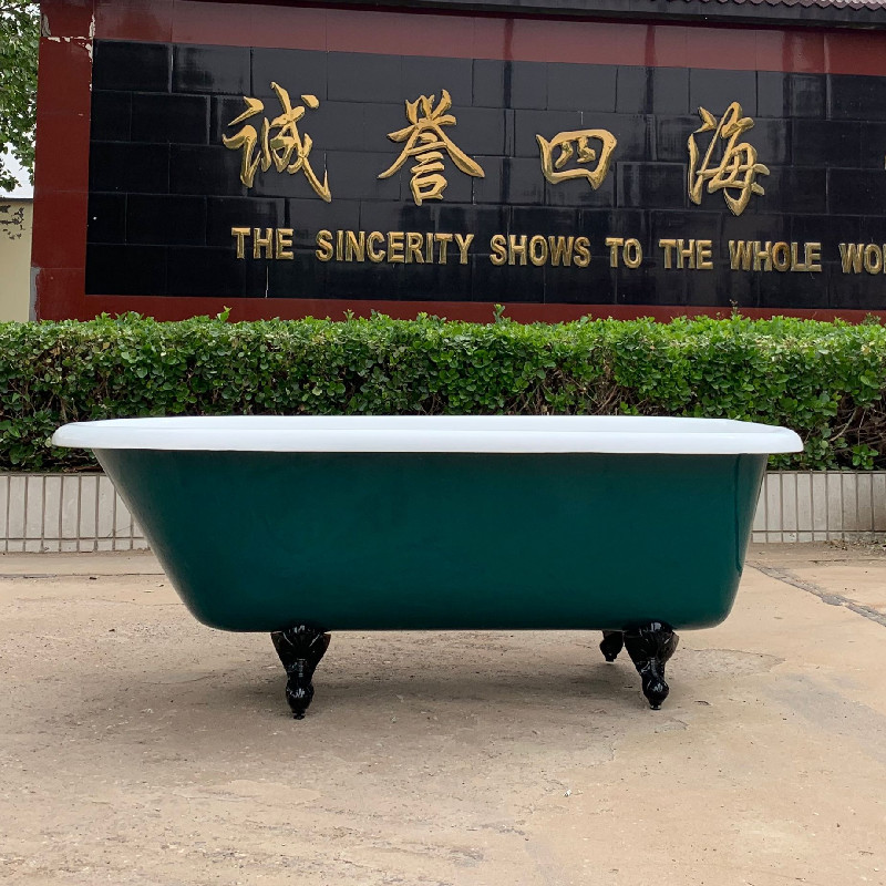 简派卫浴独立铸铁贵妃浴缸1.2米1.4米1.5米1.7米带金属脚搪瓷浴盆