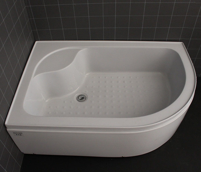 Superbath亚克力弧扇形淋浴盆浴帘小户型浴缸浴室淋浴房底盆底座