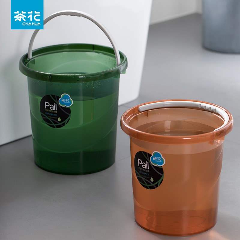 茶花水桶塑料家用存水桶储水用朔料大号加厚桶子手提胶桶洗衣圆桶