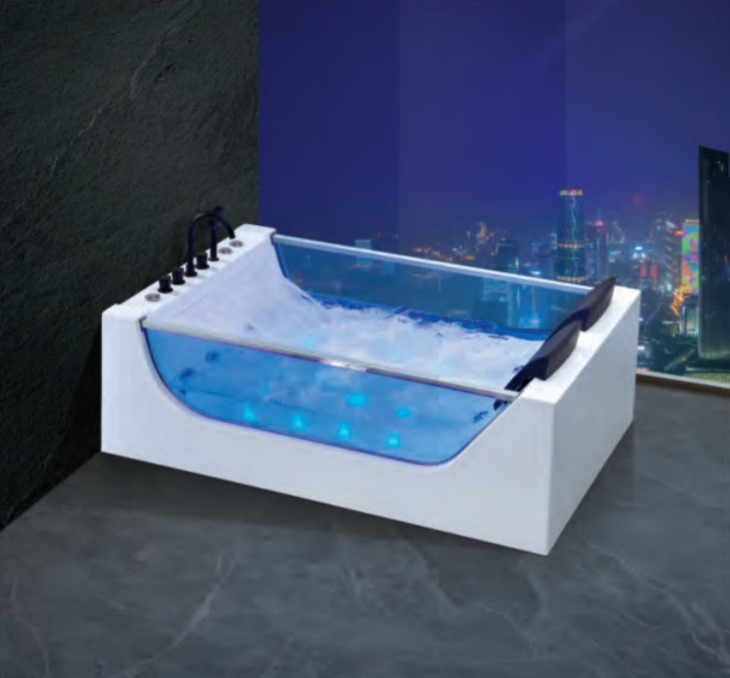 双人亚克力按摩浴缸四面裙独立式泡澡浴盆1.8米X1.2米