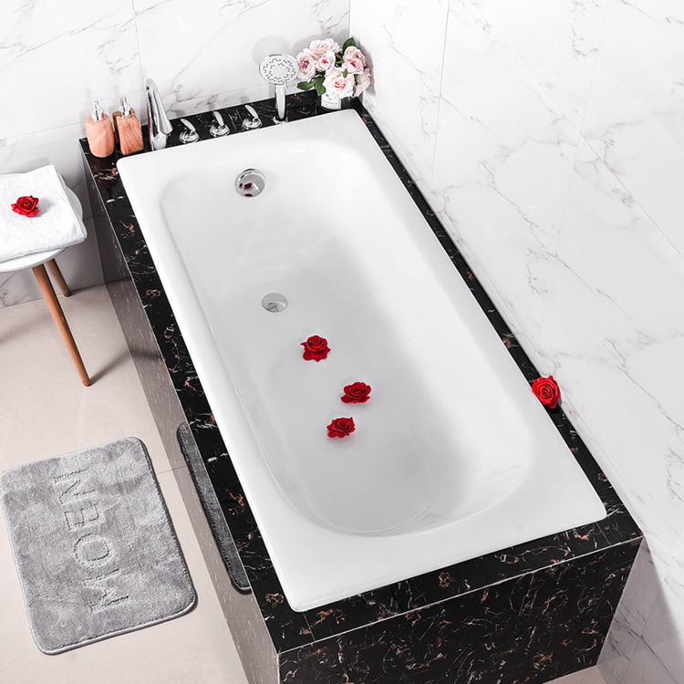 卡丽卫浴1.7米嵌入式长方形一体成型搪瓷铸铁卫生间浴室浴缸