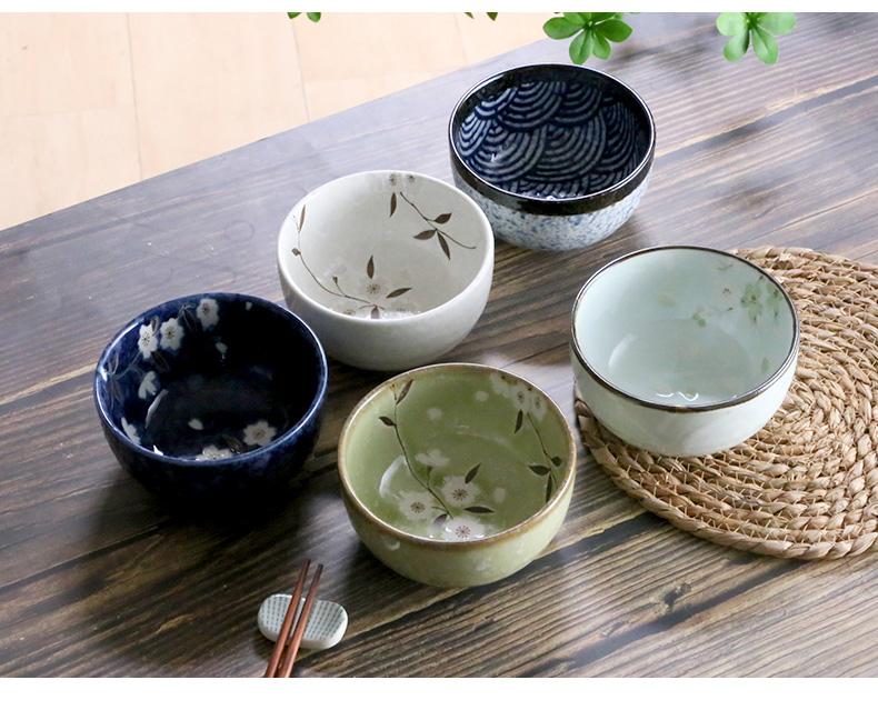 日本碗原装进口一人一色家庭分用碗日式餐具陶瓷釉下彩米饭碗礼盒
