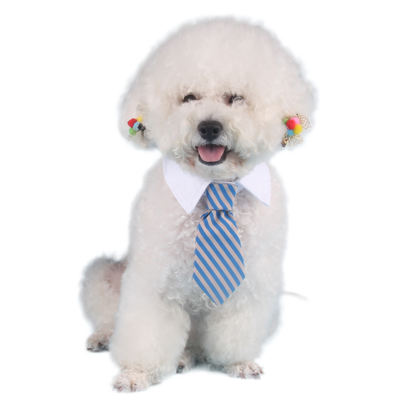 米德宠物用品厂家绅士萌宠印花两面正条纹潮宠狗领带领结