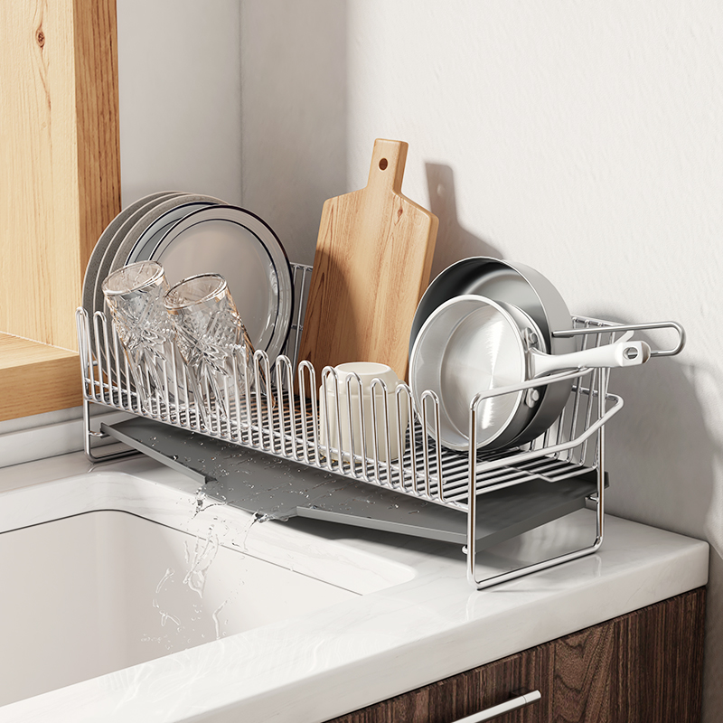 304不锈钢厨房碗碟架沥水晾碗水池碗筷碗盘水槽旁超窄收纳置物架
