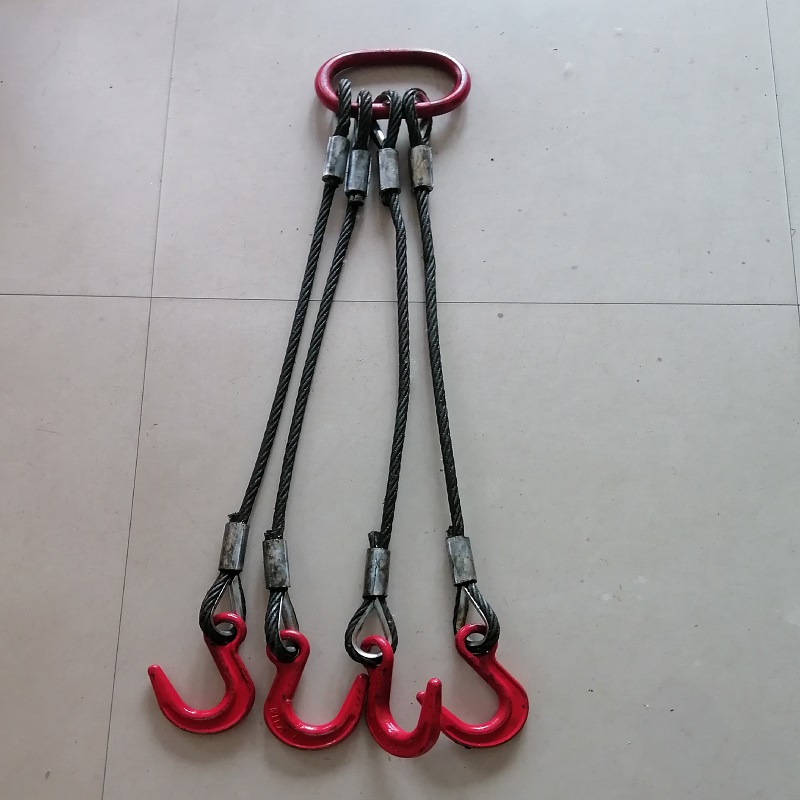 钢丝绳吊装索具多腿吊索一拖四钢丝绳套搬运起吊作业配件行吊工具