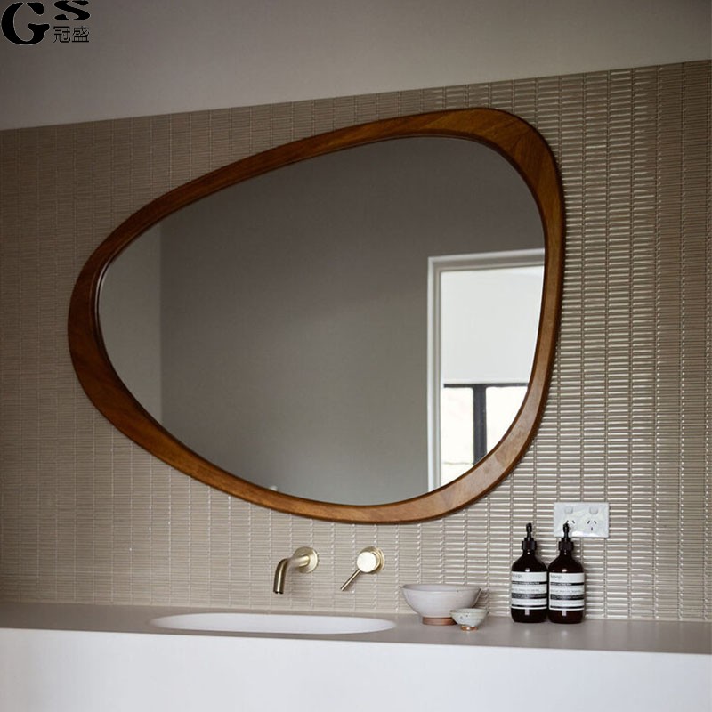美式异形卫生间智能浴室镜中古挂墙装饰壁挂镜子复古不规则化妆镜