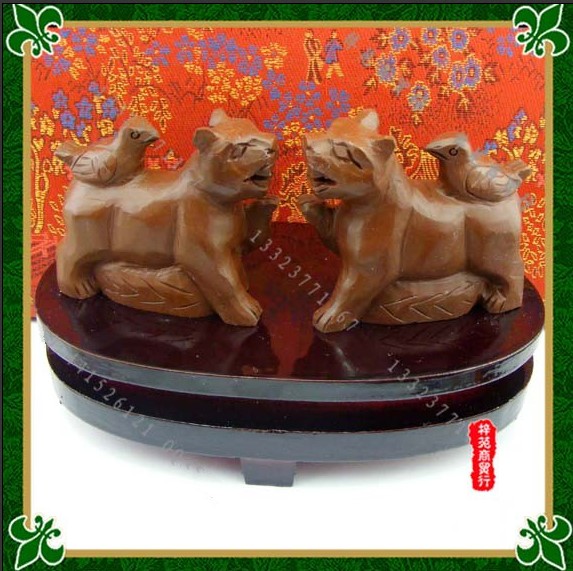 喜豹朝阳石雕摆件属猪2023年兔年吉祥物生肖猪饰品礼物