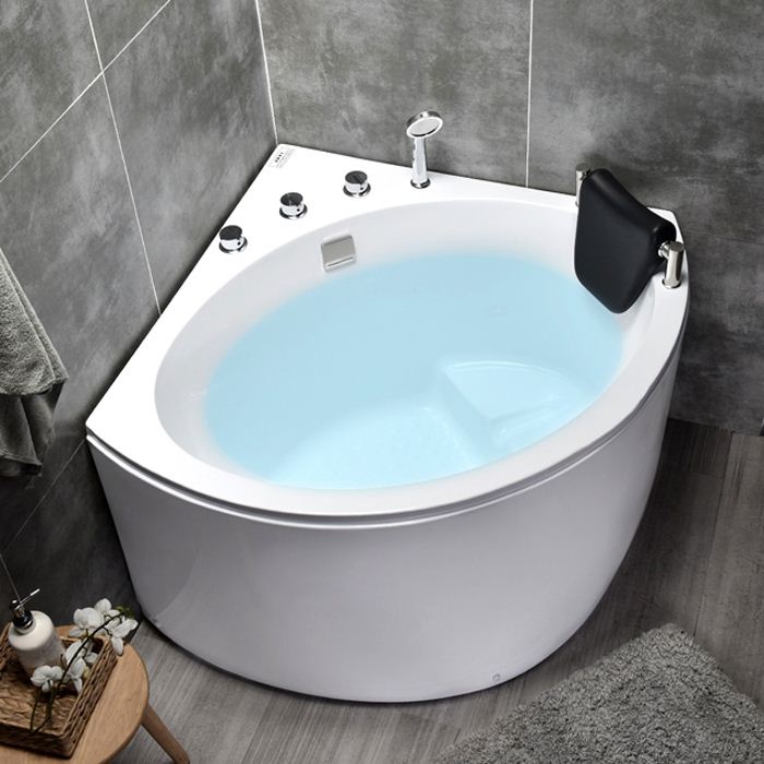日式坐泡浴缸小户型转角家用三角扇形亚克力按摩浴缸0.8 0.9 1米