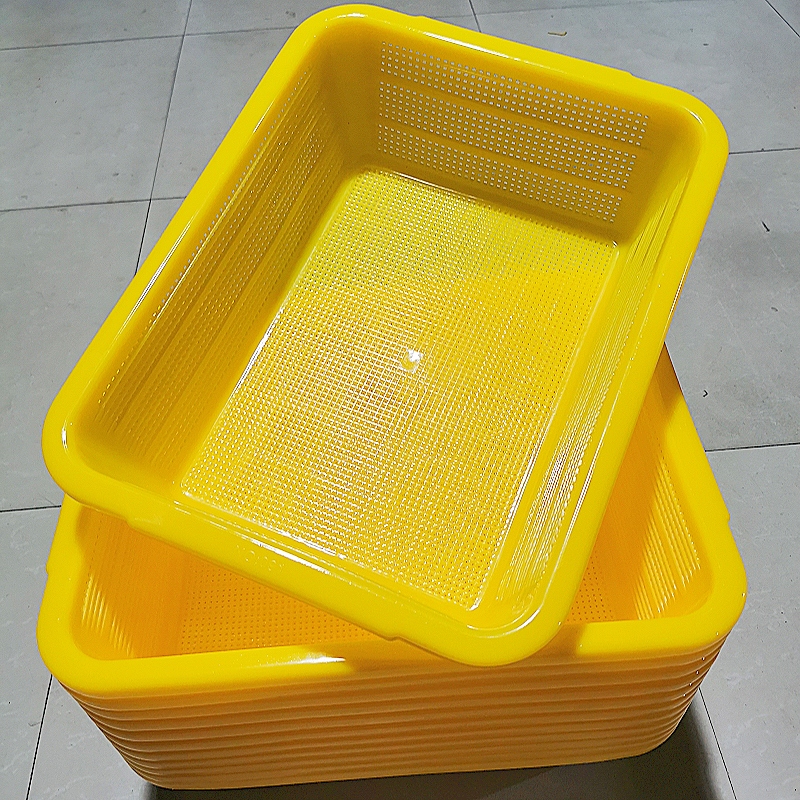 淘米篮子塑料篮特厚长方形加厚沥水篮方筛厨房洗菜水槽漏水过滤框