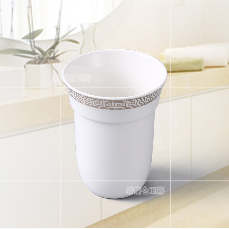 浴室家用五金磨砂玻璃杯酒店卫生间通用马桶刷杯子欧式陶瓷杯架