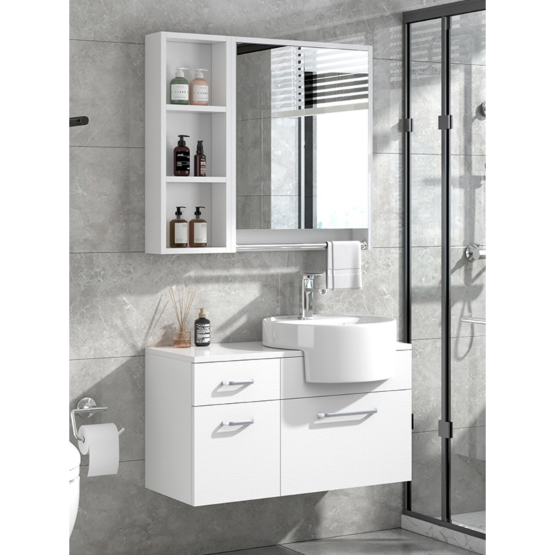 简约现代实木浴室柜组合智能镜柜卫生间洗漱台洗手洗脸盆柜小户型