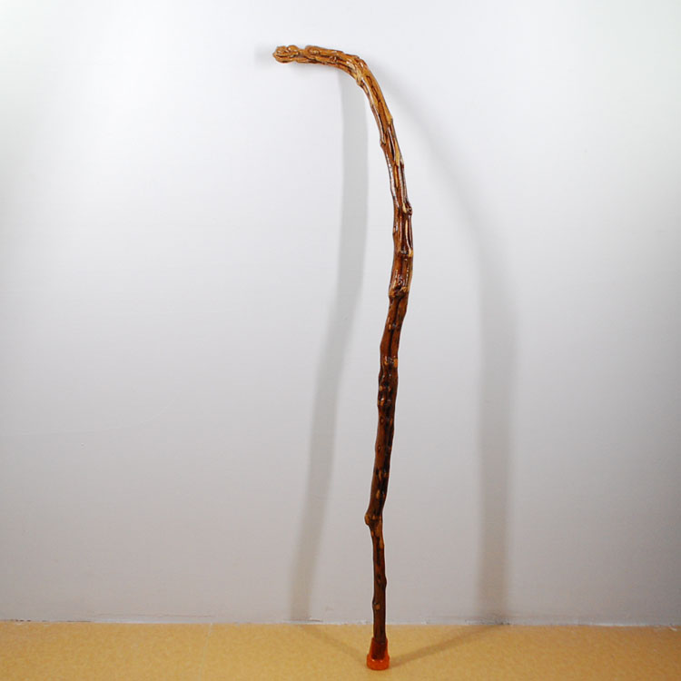 天台山倒刺藤雕龙头拐杖长111厘米/坚韧耐磨艺术木雕拐杖/纯手工