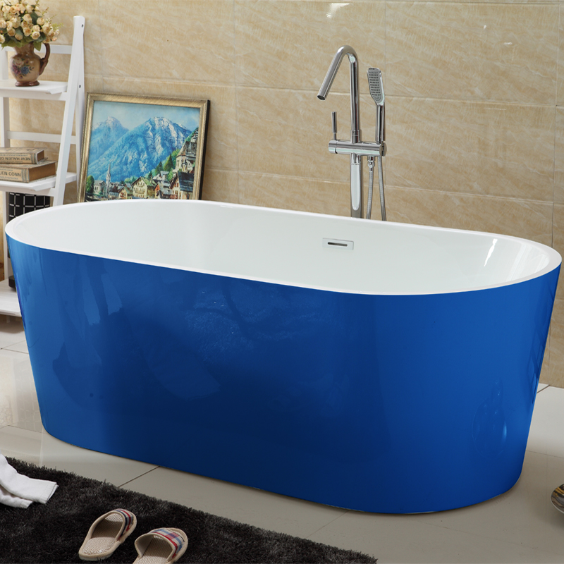 网红浴缸亚克力家用小户型免安装独立浴缸酒店名宿彩色土豪金浴缸