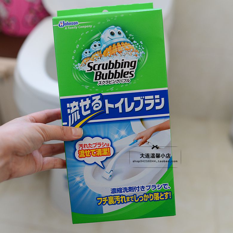 日本庄臣厕所刷一次性马桶刷子无死角套装小刷头洁厕自带浓缩洗剂