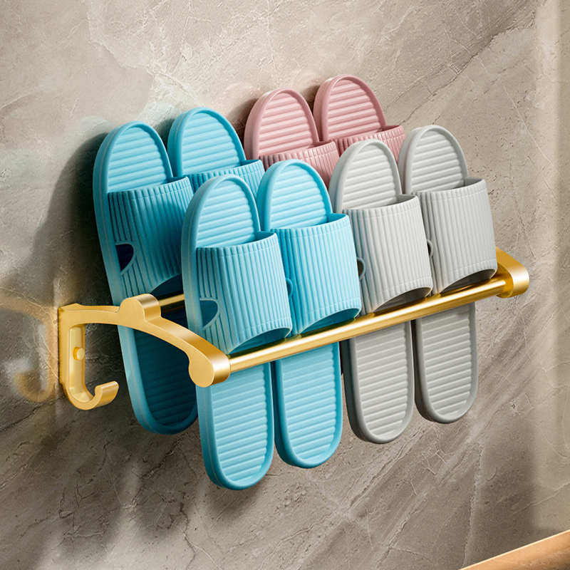 浴室拖鞋架墙壁挂式放拖鞋子置物架厕所收纳架子卫生间鞋架免打孔