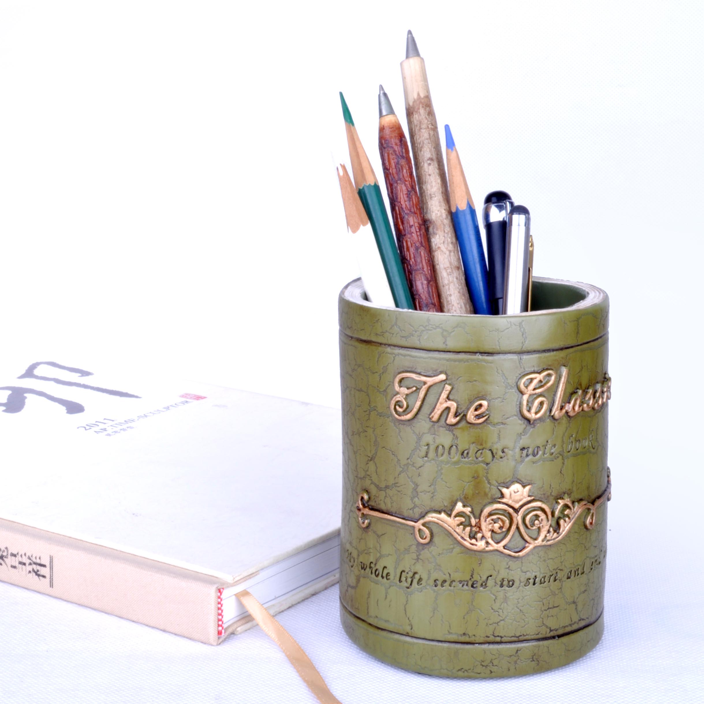 时尚简约复古笔筒创意桌面收纳办公用品笔桶学生文具杂物摆件包邮