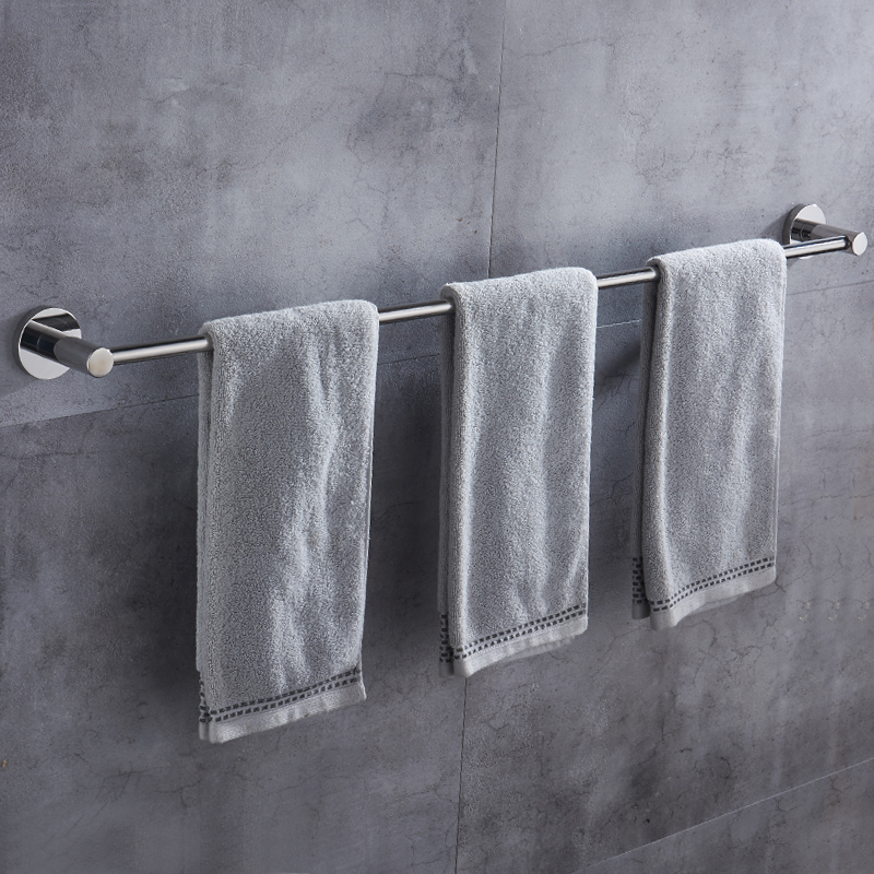 毛巾架免打孔304不锈钢浴室浴巾挂杆置物架卫生间壁挂加长毛巾杆