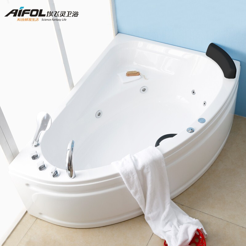 AIFOL埃飞灵AT-VC1500三角扇形亚克力浴缸 成人冲浪按摩浴缸浴盆