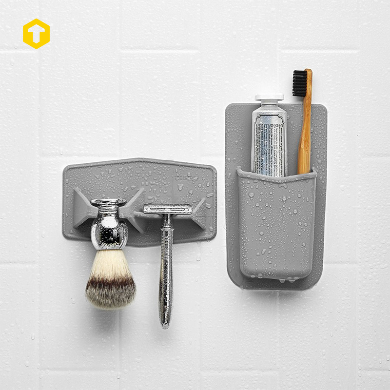 Tooletries-浴室卫生间免胶可重复挂钩磁力壁挂杯手机架沥水皂盒
