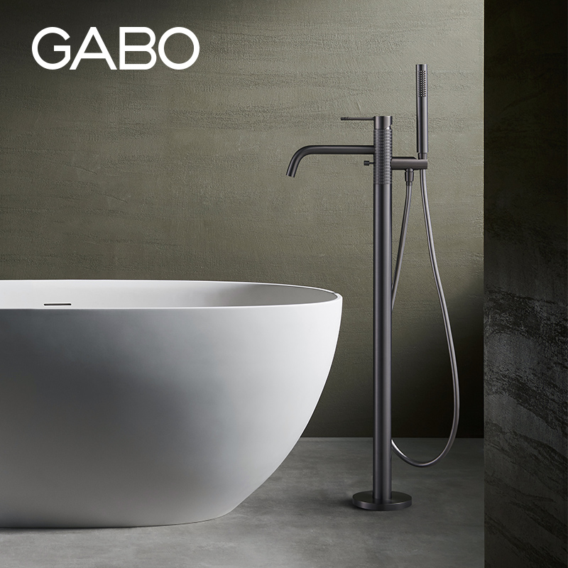观博GABO 家用落地式浴缸龙头冷热水浴缸花洒淋浴龙头铜 10E026