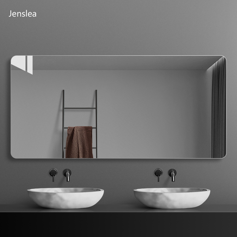 卫生间镜子免打孔挂墙浴室镜洗手间卫浴贴墙洗漱台壁挂无框玻璃镜