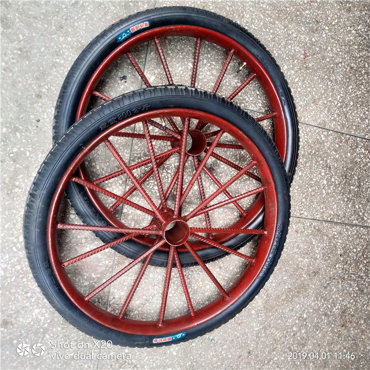 26型建筑工地斗车轮子实心胎螺纹钢钢圈板车环卫车轮朝阳加气轮胎