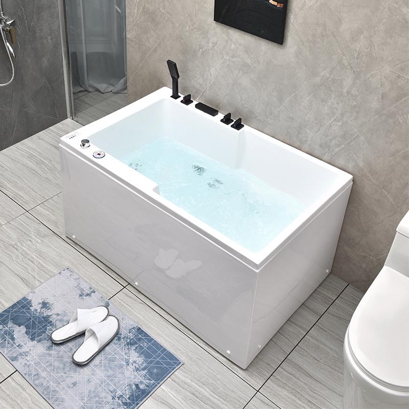 安华浴缸迷你家用成人浴池深泡小户型薄边浴盆日式亚克力1-1.5米