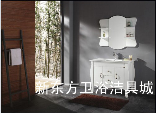 欧式浴室柜橡木美式洗手台实木洗脸盆柜仿古卫浴柜面盆立柜DF713