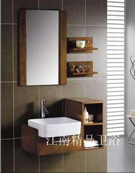美式橡木浴室柜组合实木卫浴柜洗脸盆柜组合洗手盆柜组合XM8021