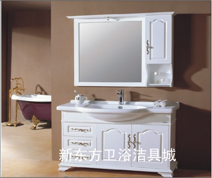 美式橡木浴室柜组合实木卫浴柜洗脸盆柜组合洗手盆柜组合DF722