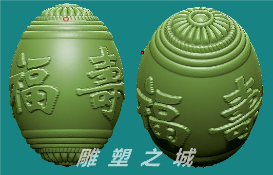 圆雕图 三维立体图 3D打印机模型 STL文件 福寿安康珠