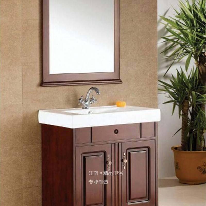 欧式美式橡木浴室柜组合实木卫浴柜洗脸盆柜组合P洗手盆柜合XM770