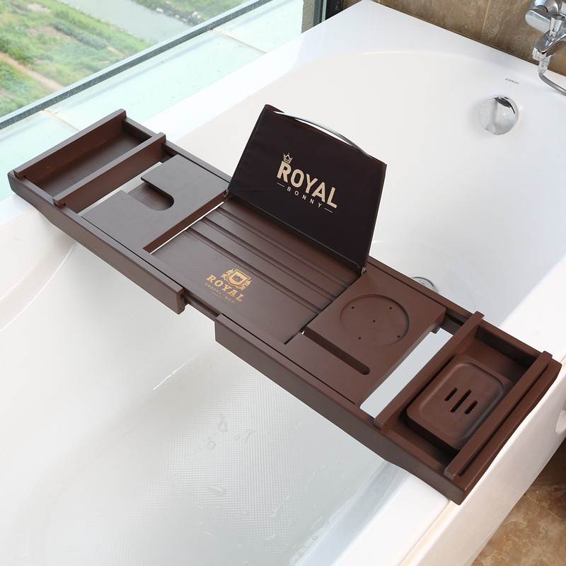 浴缸架伸缩防滑可调节浴盆桶平板酒支架竹卫生间欧式泡澡置物架板