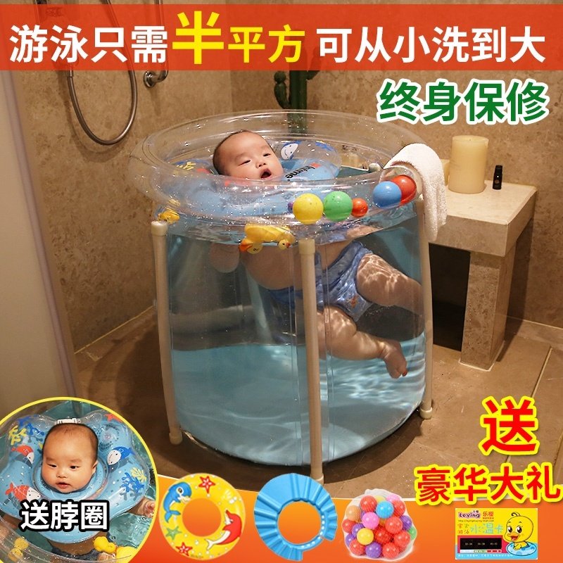 新品充气浴缸单人自动充气双人透明折叠家用婴儿游泳池洗澡盆沐浴